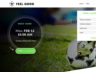 Feel Good Soccer Web Design bright clean football sport webdesign