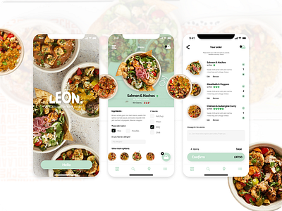 Leon food app - Mobile UI interface app apps bbranding design eat eat out food foodies healthy leon food mobile product design redesign ui ux