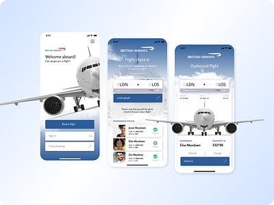 British airways app - Mobile UI interface airline app apps branding british airways countries country design design branding flights mobile passport product design ui uk united kingdom ux