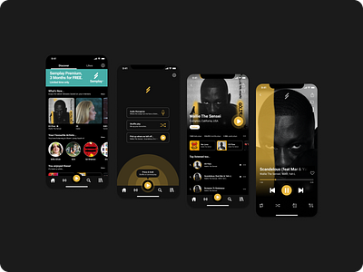Music streaming app - Mobile UI interface: 'Semplay' app apple music apps branding design graphic design mobile music product design service soundcloud spotify streaming ui ux xcloud