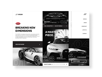 Bugatti desktop redesign - UI app automotive branding cars chiron design desktop fast graphic design manufacture manufacturer mobile product design speed technology ui ux web design website