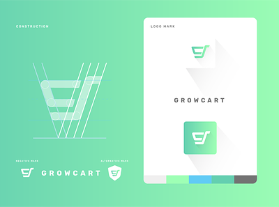 Growcart Branding branding design flat icon logo logotype minimal startup typography vector web