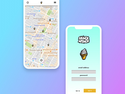 Concept for a Snack App app application gradients ice cream interface snacks ui ux