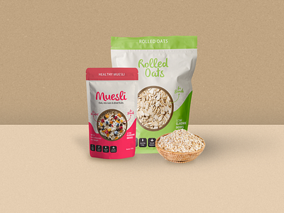 Packaging Design for Natural Wellness (Product : Muesli) brand design branding design food packaging design label design packaging packaging design packaging designer