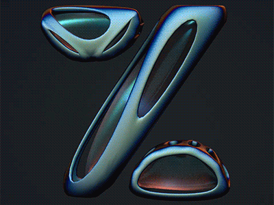 Z animation c4d c4dart logo mograph octane render typography z