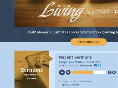 Faith Memorial Baptist detail audio blue church player web