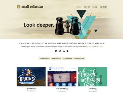 Small Reflection site 2014 graphic design illustration portfolio typography vector web