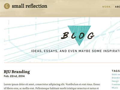 Small Reflection blog blog design handdrawn minimal personal type vintage