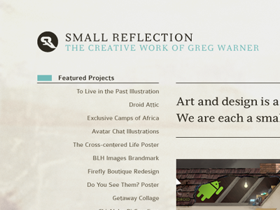 Small Reflection portfolio redesign branding layout portfolio redesign web design