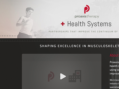 Proaxis landing page fitness health landing page physical therapy web design