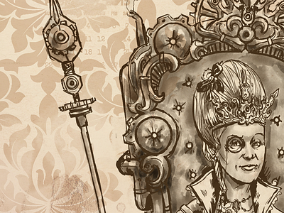Steamcourt Queen character concept art illustration sketch