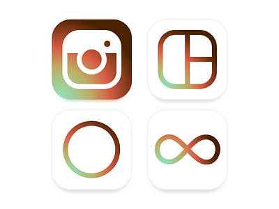 Instagram Icon Set Alternate annoying because gradients picky rebrand vintage
