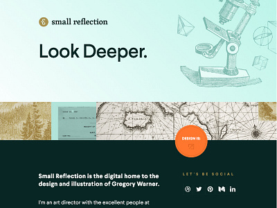 Small Reflection site refresh affinity designer bootstrap design personal site portfolio ui vintage