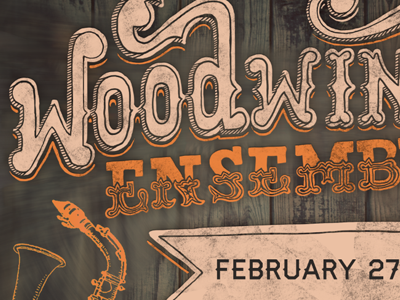 Woodwind Ensemble Poster handmade type poster print