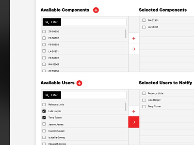 JTEKT Component/User Selector affinity designer automotive dashboard jtekt sketch ui web app worthwhile