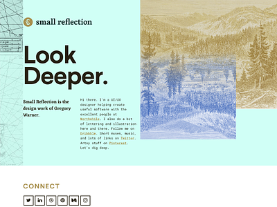 Small Reflection Refresh v.1 affinity designer css grid personal site portfolio