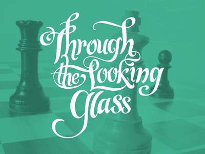 Looking Glass Text handdrawn type vector