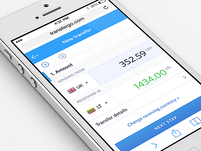 Transfergo redesign checkout design iphone mobile payment payments redesign responsive transfergo.com transfers ui ux