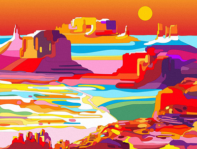 Monument Valley Utah arizona art artist graphic design illustraion illustrator print printmaking utah vector vector art
