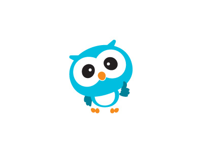 Cool Cute Owl blue logo ok owl