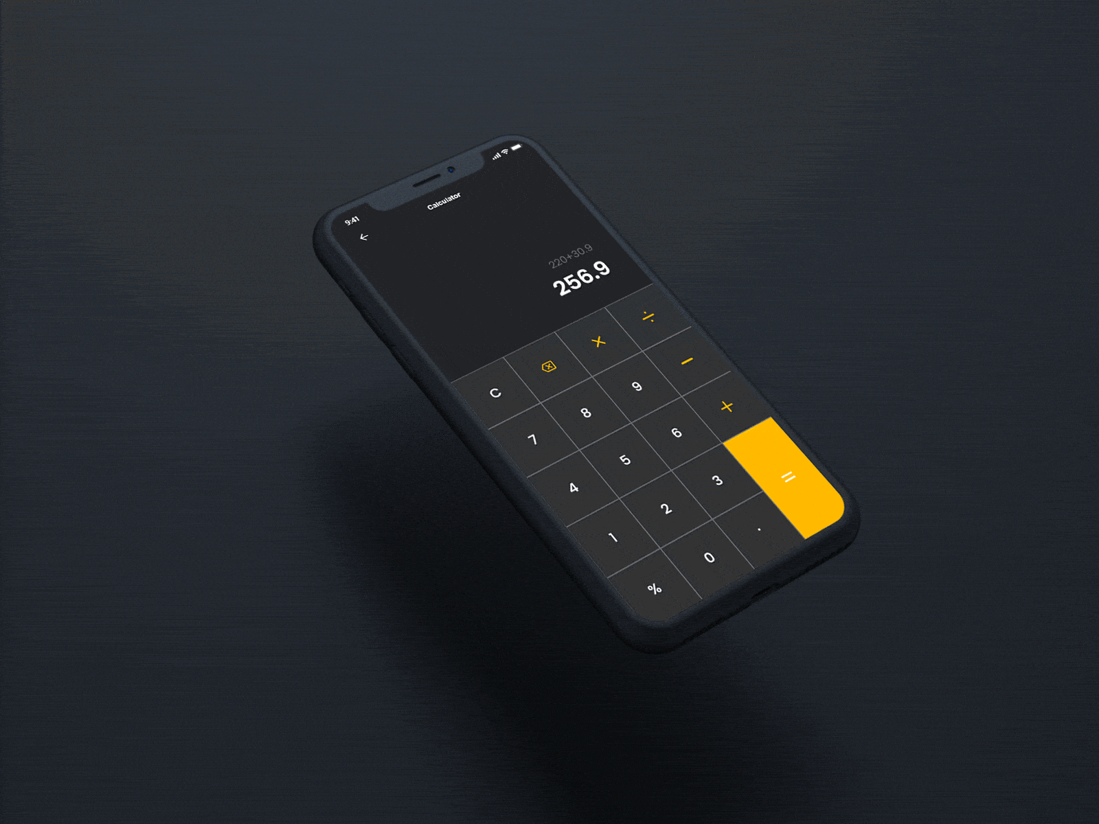 Animation I phone x Calculator Design