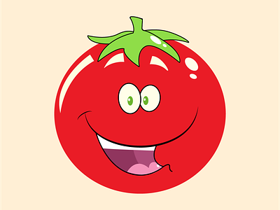 Smile Tomato Face Design illustrator vector