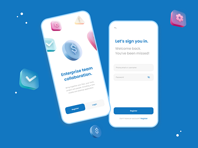 Login Simple Design 3d app design illustration login mobile todo todolist ui