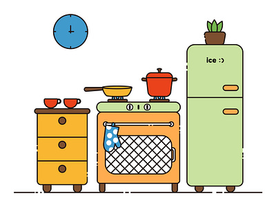 Kitchen illustration vector illustration イラスト