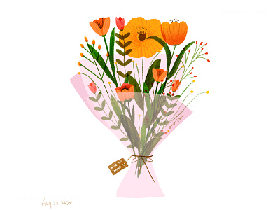 Nice to meet you drawing flowers illustration イラスト 插画