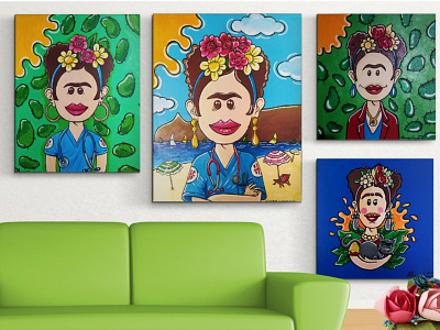 Frida Paint Collection acrylics customize customize art design frida frida kahlo illustration paint portrait portrait painting sardinia