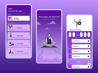 BODYFIT - Yoga at home app design ui uidesign