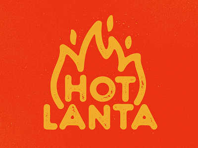 Hotlanta atl atlanta fire illustration in the commode type typography