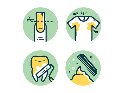 Grooming Basics color comb fingernail illustration mens health poop shirt tooth