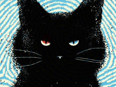 Cat Eyes beach house cat illustration poster
