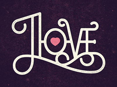 Love pink purple scriptyish typography