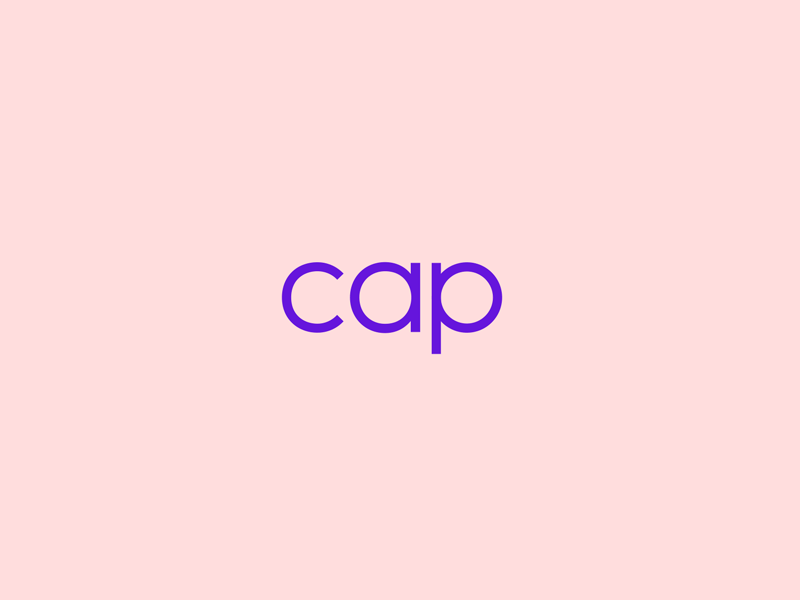 Cap | Wordmark Animation 2d animation 2d design branding cap clever logo mark logomark logos logotype loop animation minimal monogram typography wordmark