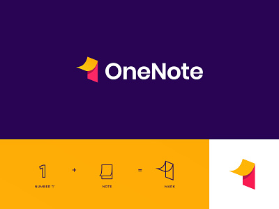 OneNote Logo 1 logo branding clever logo logos logotype mark minimal monogram note notes app notes logo one logo onenote typography wordmark