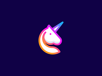 Unicorn (Unused Mark) gradient gradient logo horse logo icon logo logo mark logos mark minimal monogram unicorn unicorn logo