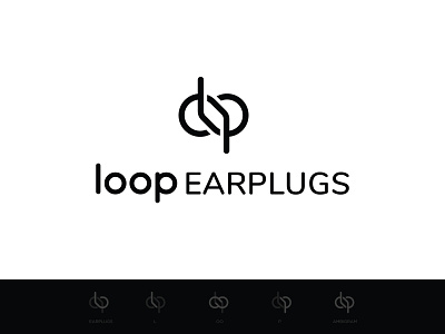Loop Earplugs Logo ambigram logo branding earcup earphone earplugs headphones logo logos logotype loop loop logo mark minimal monogram sound typography