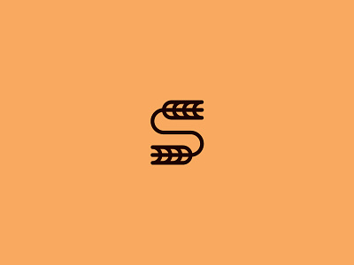 SWHEAT Logo (Unused) baker bakery branding bread clever identity logo mark minimal monogram s wheat