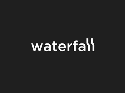 Waterfall | Wordmark clever creative logos logotypes genius iconic logo design idea logotype mark minimal logos mnimal modern water waterfall
