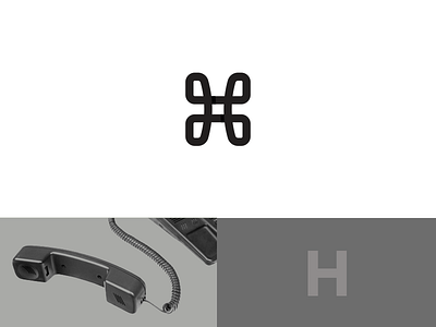 H for Hello branding h h monogram logo grid logodesign logos logotype mark minimal phone typography woodland