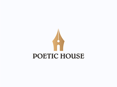 Poetic House Logo (Unused) branding house logos logotype mark minimal pen pen logo poet logo poetic typography