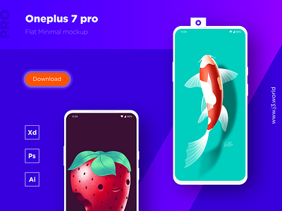 Oneplus 7 Pro | Free Mockup design flatdesign freebie illustration minimal mockup mockup design mockup template mockups oneplus ui ux