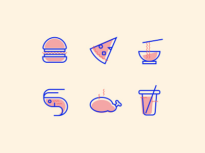 Icon Design branding burger drinks icon icon design icon set iconography illustration logos minimal monogram restaurant restaurent icon