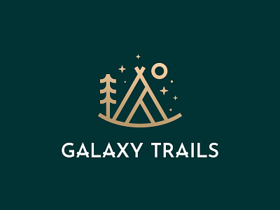 Galaxy Trails Logo adventure branding galaxy logo logos logotype mark minimal trails travel travel logo tree trees vector