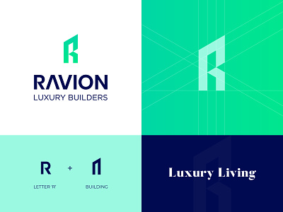 RAVION Logo branding building building logo home logo logo logos luxury logo mark minimal r logo