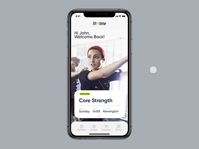 fititnime Studio App animated animation app booking card fitintime fitness fitness app fitness center fitness club gym gym app neon notification personal trainer schedule calendar studio swipe ui ui design