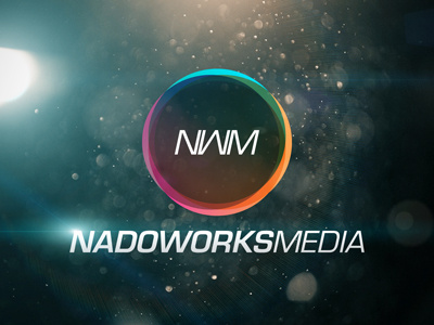 nadoworks media logo / effected / glow light logo media production