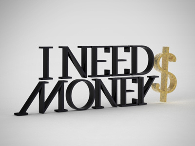 I Need Money $ / 3D Typography Test 3d demo gold kutan render test typography ural